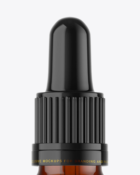 Amber Glass Dropper Bottle Mockup PSD #1