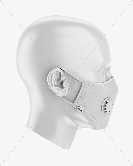 Face Mask Mockup Side View In Apparel Mockups On Yellow Images Object Mockups