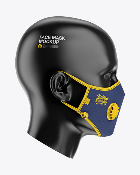 Download Anti Pollution Face Mask With Exhalation Valve Side View Psd Yellowimages Mockups