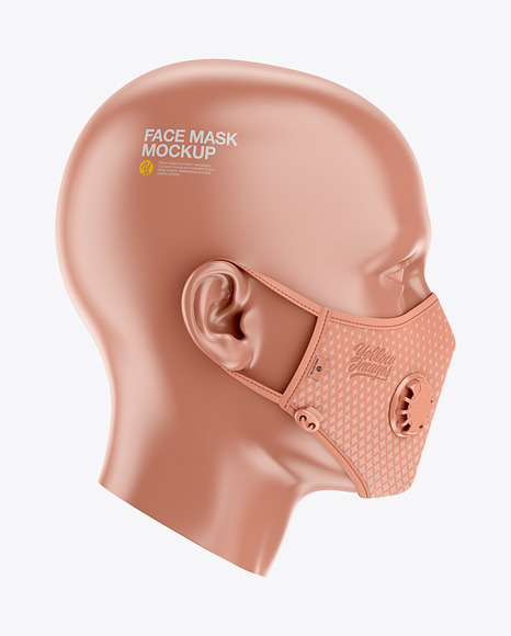 Download Anti Pollution Face Mask With Exhalation Valve Side View In Apparel Mockups On Yellow Images Object Mockups PSD Mockup Templates