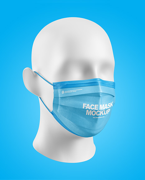 Face Mask Mockup In Apparel Mockups On Yellow Images Object Mockups