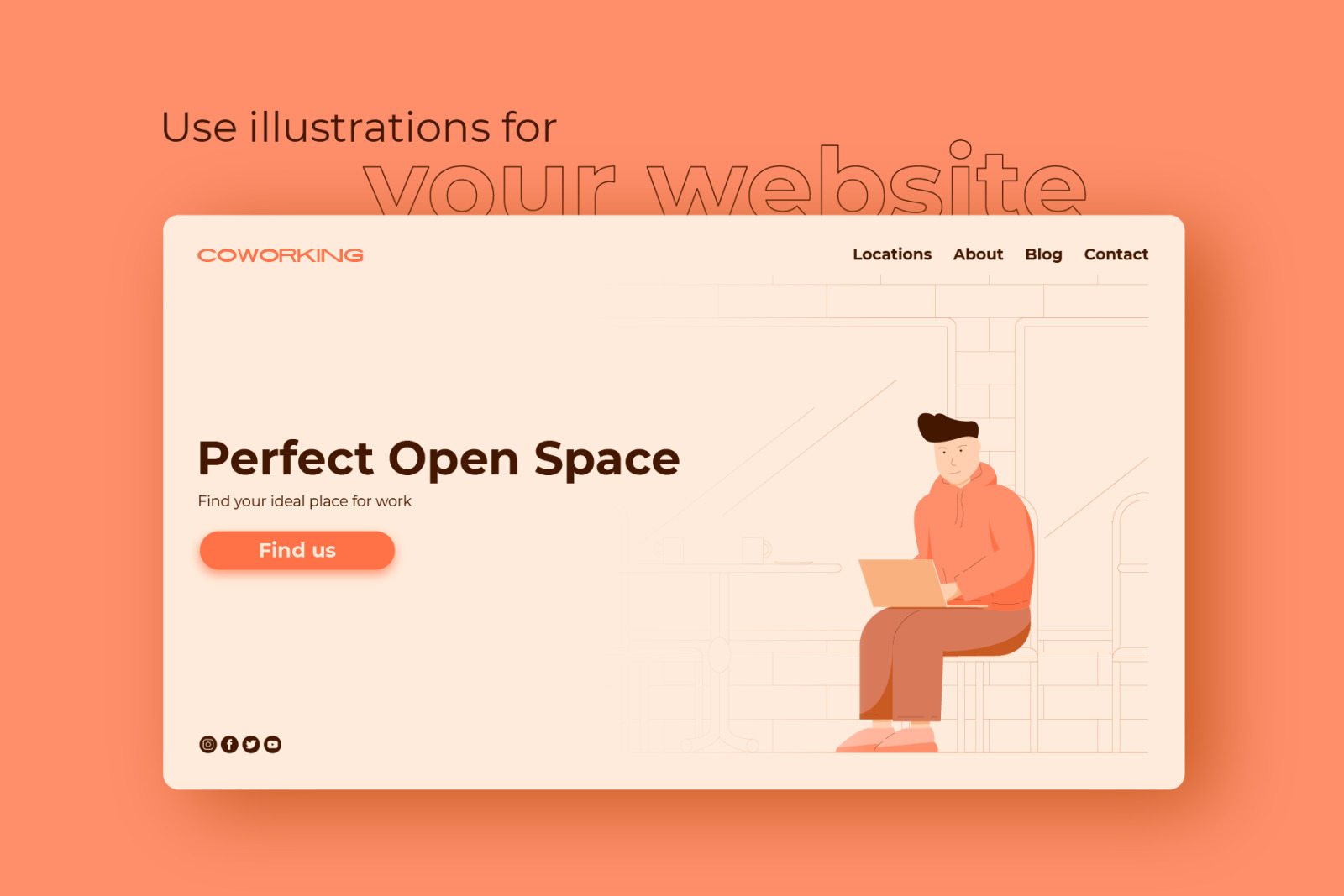 Freelance Guy Illustrations Set on Yellow Images Creative Store