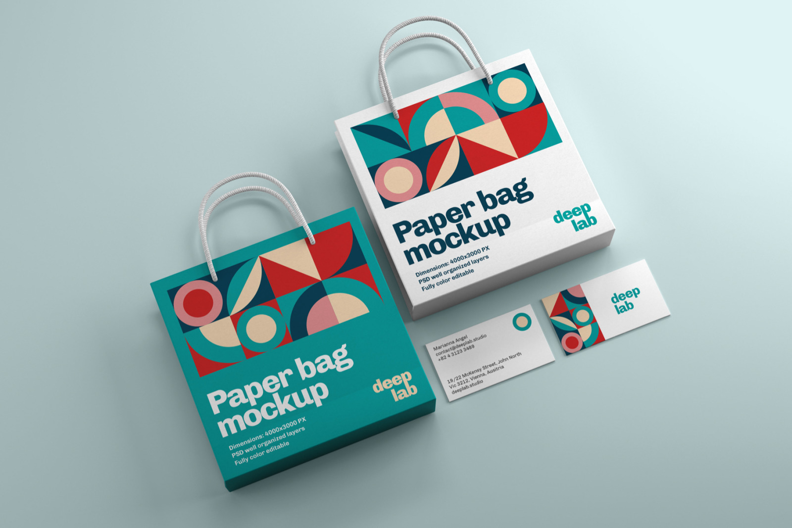 Download Paper Bag & Business Card Branding Mockup Set in ...