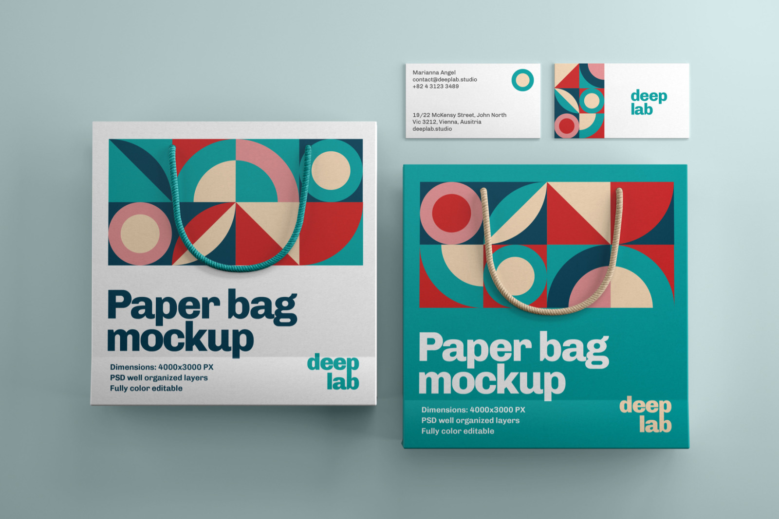 Download Paper Bag & Business Card Branding Mockup Set in ...