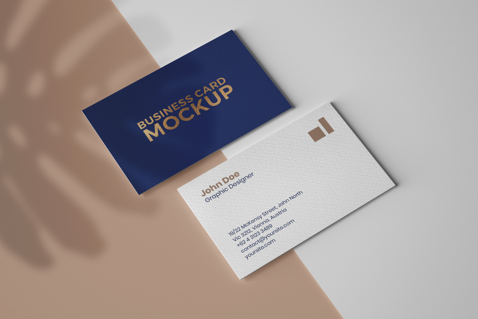 Business Card Mockup Set With Overlay Shadow in Stationery