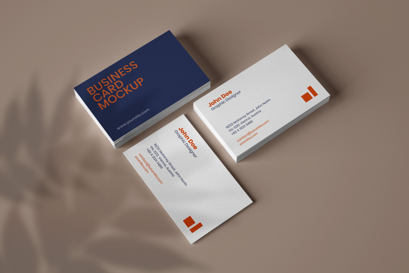 Download Business Card Mockup Set With Overlay Shadow In Stationery Mockups On Yellow Images Creative Store PSD Mockup Templates