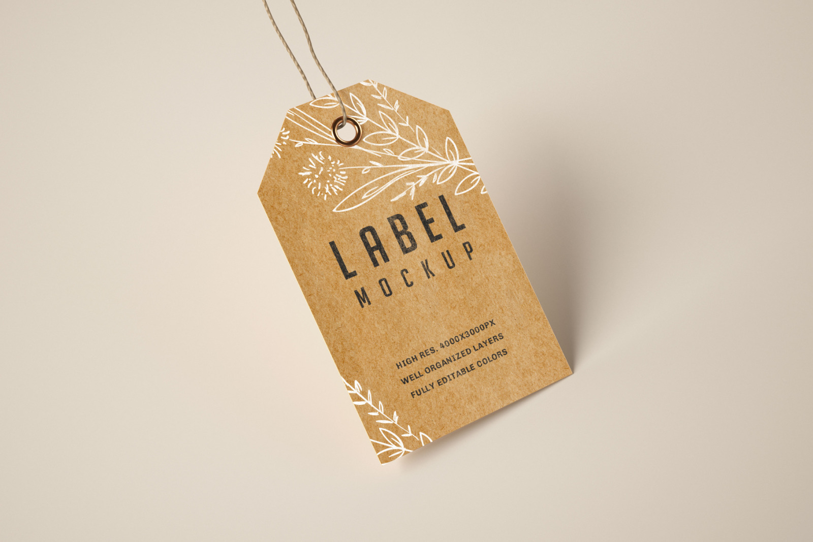 Download Paper Kraft Label Mockup Set In Product Mockups On Yellow Images Creative Store