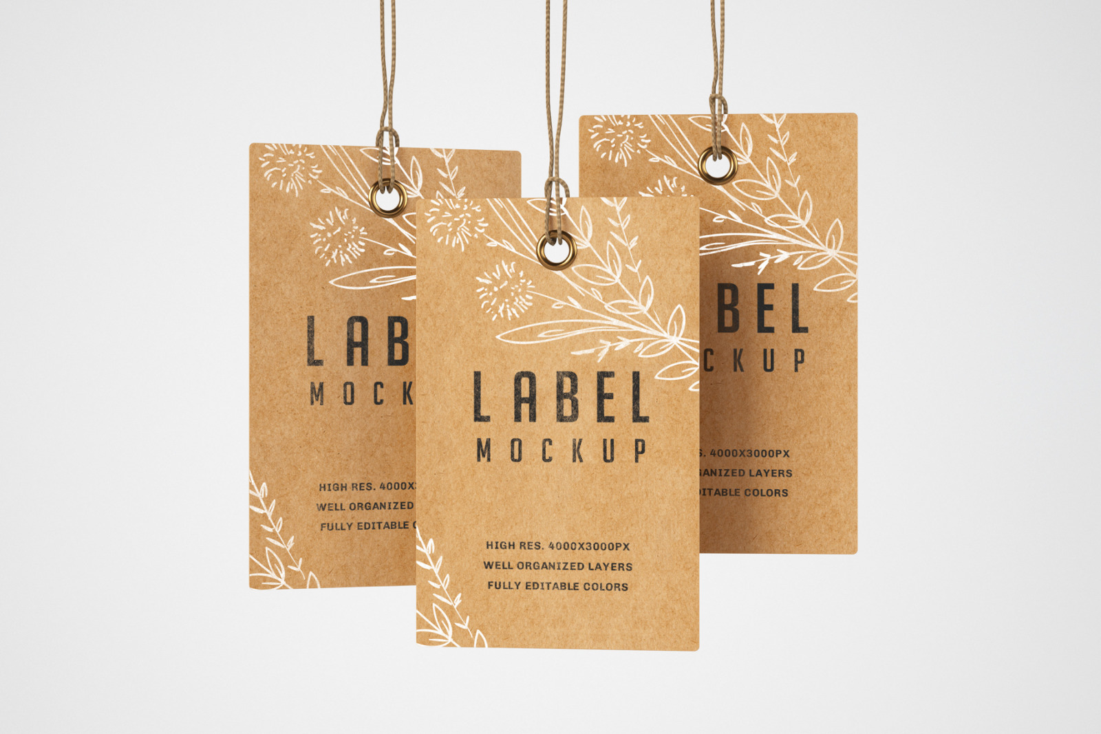 Download Paper Kraft Label Mockup Set In Product Mockups On Yellow Images Creative Store