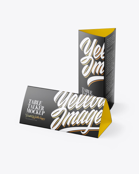 Two Table Talkers Mockup In Stationery Mockups On Yellow Images Object Mockups