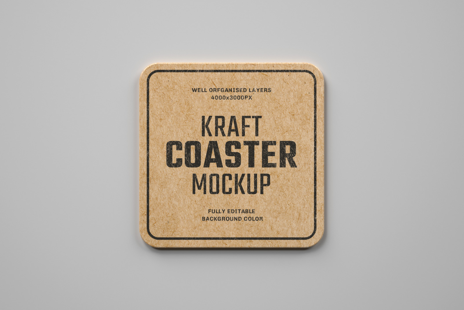 Download Kraft Beverage Coaster Mockup In Product Mockups On Yellow Images Creative Store