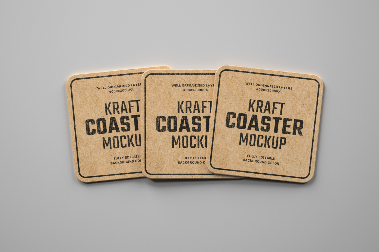 Download Kraft Beverage Coaster Mockup In Product Mockups On Yellow Images Creative Store