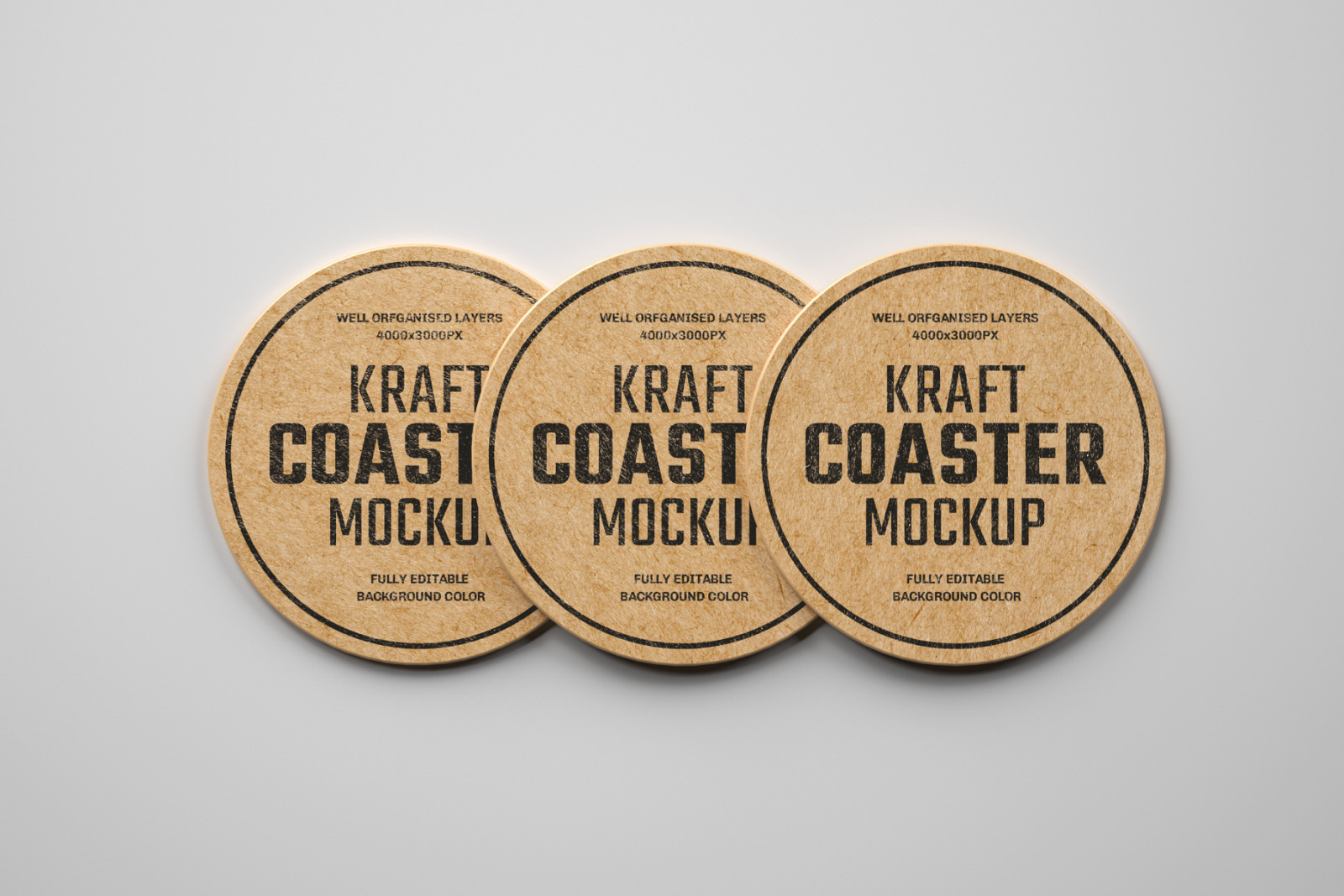 Download Kraft Beverage Coaster Mockup In Product Mockups On Yellow Images Creative Store