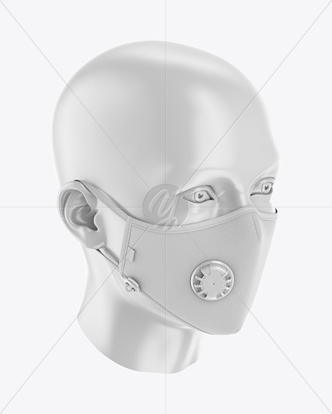 Download Face Mask Mockup Front Half Side View High Angle In Apparel Mockups On Yellow Images Object Mockups PSD Mockup Templates