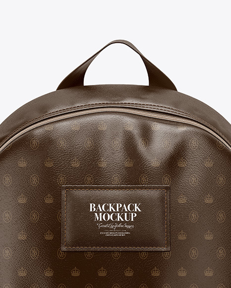 Download Leather Backpack Mockup Front View In Apparel Mockups On Yellow Images Object Mockups