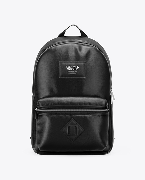 Download Leather Backpack Mockup Front View In Apparel Mockups On Yellow Images Object Mockups