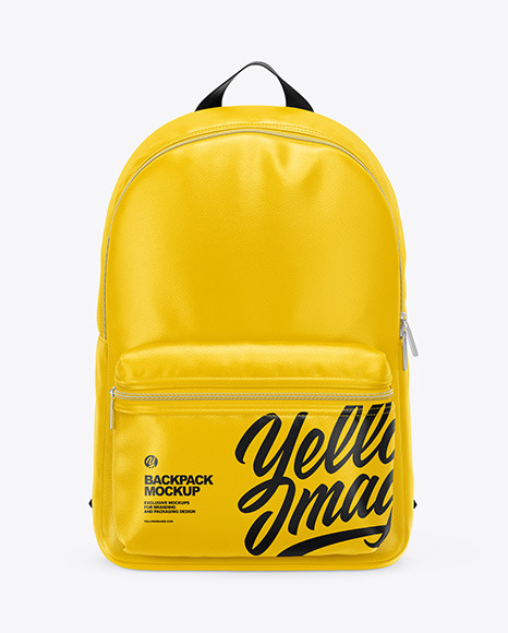 Leather Backpack Mockup Front View In Apparel Mockups On Yellow Images Object Mockups