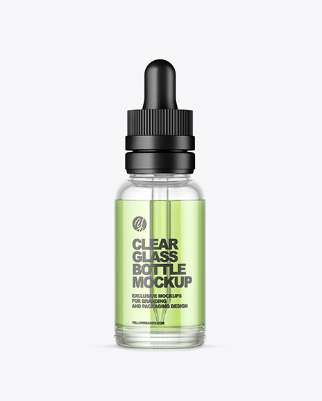 Clear Glass Dropper Bottle PSD #2