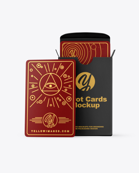 Download Tarot Cards With Box Mockup In Object Mockups On Yellow Images Object Mockups