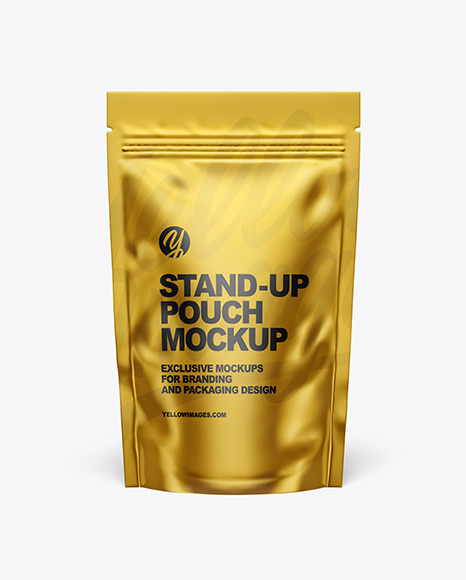 Download Metallic Stand Up Pouch Mockup In Pouch Mockups On Yellow Images Object Mockups PSD Mockup Templates