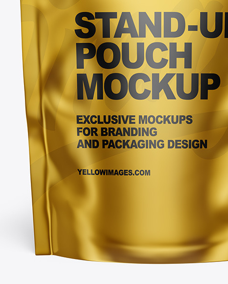 Download Metallic Stand Up Pouch Mockup In Pouch Mockups On Yellow Images Object Mockups Yellowimages Mockups