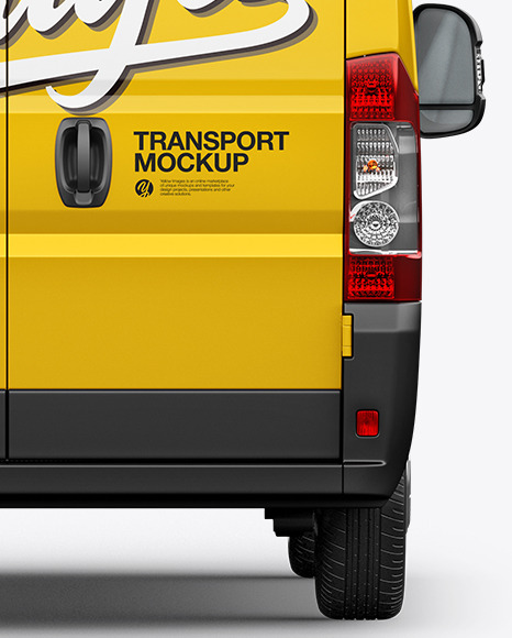 Download Panel Van Mockup Back View In Vehicle Mockups On Yellow Images Object Mockups PSD Mockup Templates