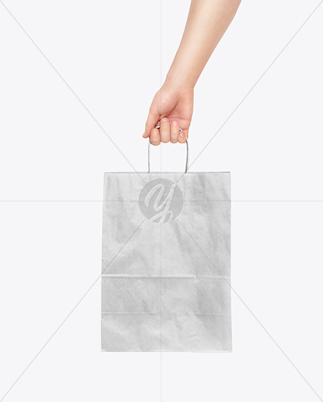 Hand w  Paper Bag Mockup PSD #1