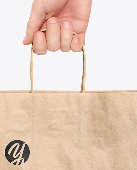 Download Hand W Paper Bag Mockup In Bag Sack Mockups On Yellow Images Object Mockups Yellowimages Mockups