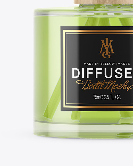 Download Glass Diffuser Bottle Mockup in Bottle Mockups on Yellow ...