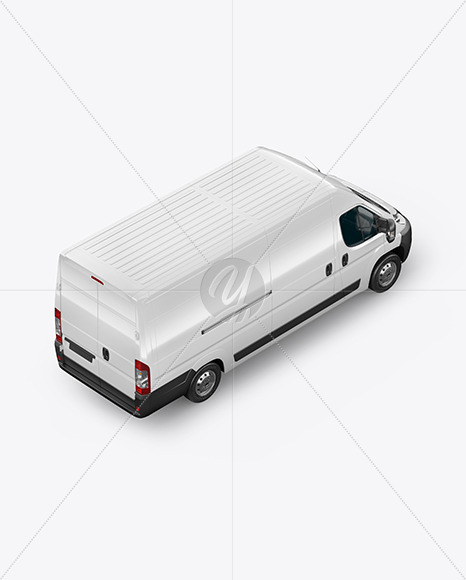 Download Panel Van Mockup Back Half Side View High Angle Shot In Vehicle Mockups On Yellow Images Object Mockups PSD Mockup Templates