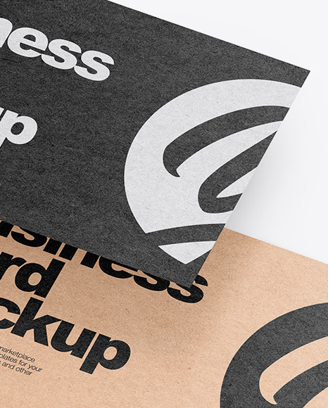 Two Kraft Business Cards Mockup PSD #2