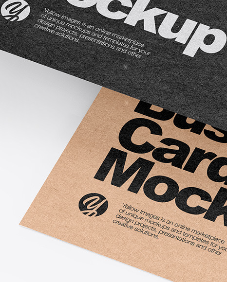 Two Kraft Business Cards Mockup PSD #1