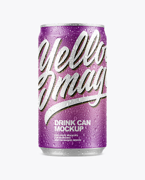 Can with Water Drops Mockup