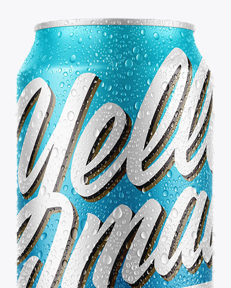 Download Can With Water Drops Mockup In Can Mockups On Yellow Images Object Mockups PSD Mockup Templates