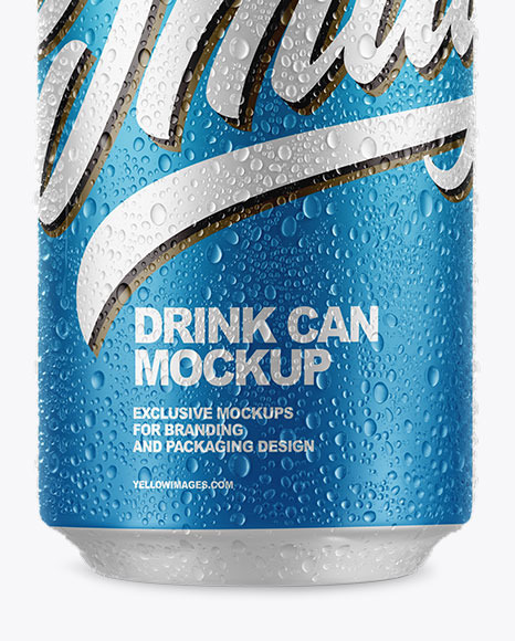 Download Can With Water Drops Mockup In Can Mockups On Yellow Images Object Mockups PSD Mockup Templates