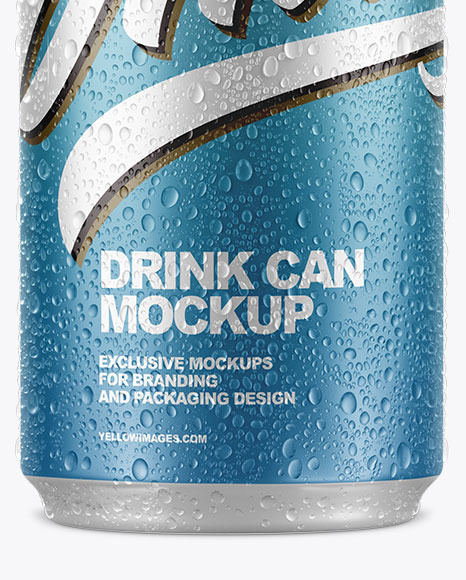 Can with Water Drops Mockup PSD #4