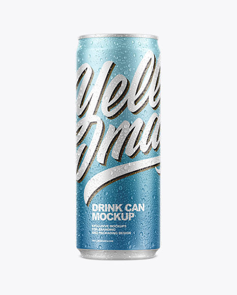 Download Can with Water Drops Mockup in Can Mockups on Yellow Images Object Mockups