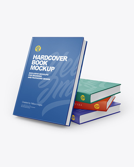 Download Hardcover Books W Glossy Cover Mockup In Stationery Mockups On Yellow Images Object Mockups PSD Mockup Templates