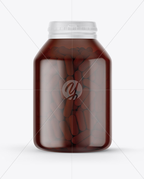 Amber Pills Bottle Mockup In Bottle Mockups On Yellow Images Object Mockups