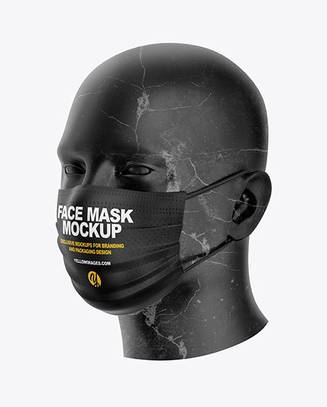 Download Face Mask Mockup in Apparel Mockups on Yellow Images ...