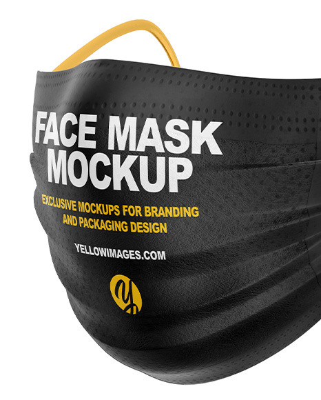 Face Mask Mockup In Apparel Mockups On Yellow Images Object Mockups