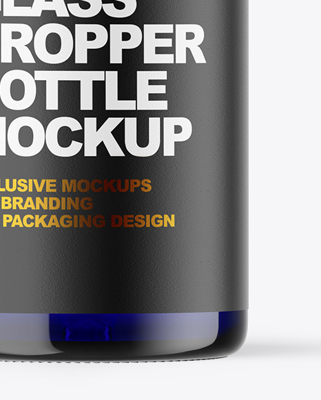 Blue Glass Dropper Bottle Mockup PSD #6