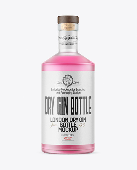 Frosted Glass Gin Bottle Mockup in Bottle Mockups on ...