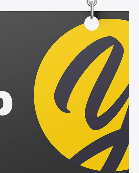 Sign w Chain Mockup PSD #1