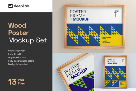 Download Poster Frame Mockups Generator In Indoor Advertising Mockups On Yellow Images Creative Store