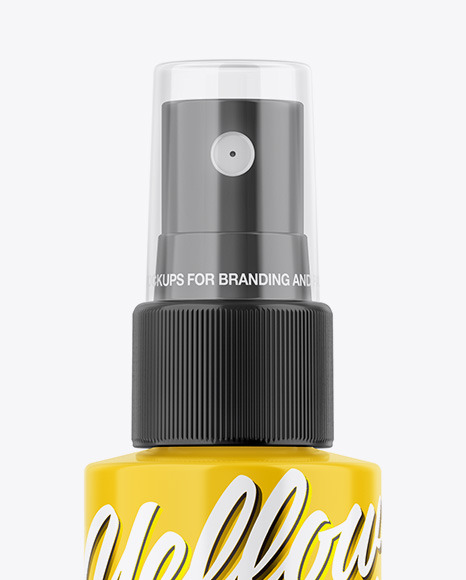 Glossy Spray Bottle Mockup PSD #6