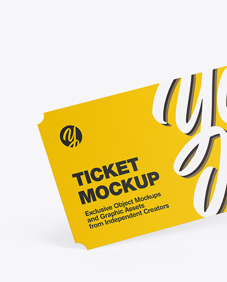 Download Ticket Mockup In Stationery Mockups On Yellow Images Object Mockups