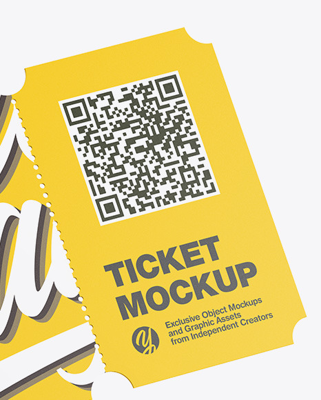 Download Ticket Mockup In Stationery Mockups On Yellow Images Object Mockups