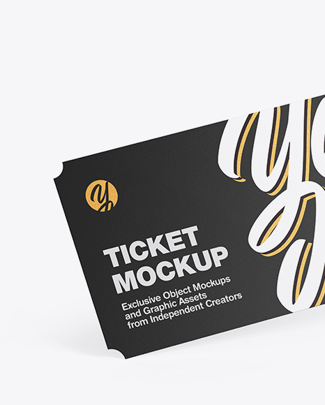 Download Ticket Mockup In Stationery Mockups On Yellow Images Object Mockups