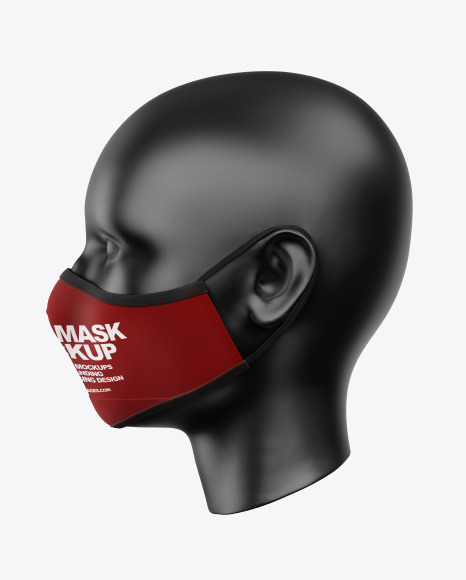 Face Mask Mockup In Apparel Mockups On Yellow Images Object Mockups