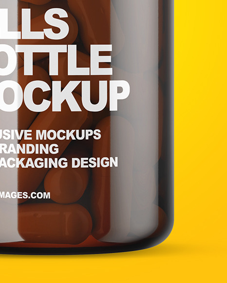 Amber Pills Bottle Mockup